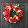 Couronnes de fleurs décoratives mariage rustique couronne de pivoine rouge artificielle rotin Simulation porte suspendue mur fenêtre fête décor Ackdrops Flow