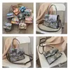 Crocodile Women Square Bag Tie-dye Shoulder Bag Gradient Color Crossbody Bag Handbag Totes Messenger Bags Chain Coin Purses