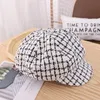 Plaid Kids Boy Girl Hat Aesthetic Children Cotton Cap Nice Baby Baby Toddler Beret 38 ans Caps Hats8045034