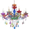 Chandeliers European Color Children Room Bedroom Lamp Candy Creative Crystal Light El Restaurant Diffuse Coffee Candle Chandelier