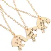 Chokers 3 Stücke Freund Für Immer Gravierte Halskette Gebrochenes Herz Charm Anhänger Set BFF Freundschaft Schwester Für Mädchen