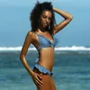 Mulher feminina de moda feminina Sexy feminino Bandagem micro biquíni brasileiro push up pernas altas cut bisquinis bote swimsuit ruffle praia babaca