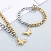 Kalen 6 Styles En Acier Inoxydable Ensemble de Bijoux Coeur Fille Papillon Clé et j'aime Maman Charme Pendentif Collier Bracelet