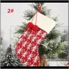 Festive Party Supplies Home & Garden Decorations Knitted Christmas Stockings Wool Socks Red And White Elk Childrens Gift Bags Jxw325 Drop Del
