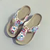 2021 Soft Cork Slippers Summer Beach Floral Flowers Slides Flip Flops Silver Casual Women Shoes Platform Standals9983843