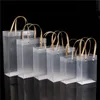 100pcs/lot 9 Size PP Plastic Bag with Handle PVC Transparent Frosted Gift Bag Factory Wholesale