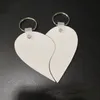 Sublimering par nyckelringar mdf trä hjärta par nyckelkedja värmeöverföring utskrift nyckelring ring DIY Custom valentins dag favoriserar gåva grossist livsmedelsbutik leverantör