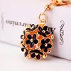 Keychain piccola margherita fiore catena portachiavi donna borsa accessori metallo pendente ragazza cinque foglia fiore portachiavi regalo creativo rre12144