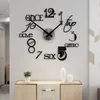 Abstract Style Silent Acrylic Large Decorative DIY Wall Clock Modern Design Living Room Home Decoration Wall Watch Wall Stickers 210724
