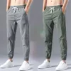 Mens Sweatpants Harem Pants Joggers Ice Silk Men's Thin Version The Trend Plus Loose Casual Pants Sports Leggings Mens Fashion X0723