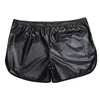 Ondergoed luxe heren onderbroek lingerie natte look faux lederen sport bokser shorts met achterzak latex broek homo pool dance shorts lades kecks thong 7wcq