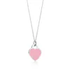 Heart Shape Solid Color Pendant Necklace Simple Women's S925 Sterling Silver Necklace, Suitable for Party or Wedding AA220304