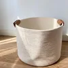 Laundry Bags Woven Storage Basket Cotton Rope Organizer Baby Baskets For Blanket Toys Towels Nursery Hamper Bin With Handle