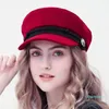 Najlepsza zimowa czapka z baseballu kobiety francuski styl wełna baker's boy kapelusz czapka fajne kapelusze damskie kapelusze baseballowe czarny kapelusz wizjerski 2020 Casquette