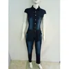 Kobiety Jumpsuits Rompers Aecker One Piece Sexy Bodysuit BodyCon dla kobiet długi jeansowy kombinezon panie