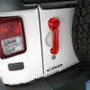 Red Exterior Door Handle Trim & Tailgate Handles Cover for Jeep Wrangler JK JKU 07-17 4Door