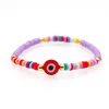 Turco Mal Eye Charme Pulseira Femme Grego Olhos Braceletes Para As Mulheres Vintage Bordado Pulseira Polímero Pule Heishi Disco Pulseiras Pulseras Boho Bijoux Jóias