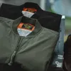 Maden Casual MA-1 Hommes Vestes Vert Militaire Vol Bomber Réservoir Manteau Solide Vintage Manteaux Monocycle Veste Col Hommes Vêtements 210927