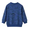 Hoppmätare Dinosaurs Barntröjor för höst Vår Fashion Boys Bomull TröjorHirts Kids Toppar SHIRTS 210529