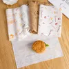Kuchenrolle beschichtet mit ölbeständigem Papier im westlichen Stil, Backverpackungspapier, Hamburgerpapier, 100 Stück/Los T2I52268