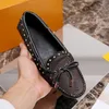 With box Fashion peas shoes leather casual breathable Genuine women Metal snap wedding classic womens Eur 35-41