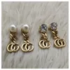 4 Stijl Fashion Womens Designers Oorbellen Dubbele G Earing Voor Vrouwen Crystal Ear Stud Hoogwaardige Luxurys Oorbellen Merken Gold Ear Stud
