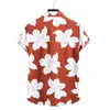 Hommes Shirt Summer manches courtes décontractées Floral Mens Aloha Chemise Plage Holiday Hawaiian Camisas surdimensionné Chemise Homme 210524
