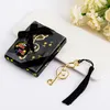 200pcs Hollow Musical Notes Bookmarks Metal Tassels Pendant Party Gifts Wedding Favors with Retail Box Golden