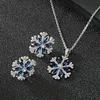 Earrings & Necklace SINZRY Classic Trendy CZ Jewelry Set Elegant Bling Snowflake Cubic Zircon Earring For Women Gift