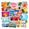 50pcs hawaii autocollants non aléatoire pour autocollant de voiture autocollant à bagages portable skateboard moteur bouteille d'eau bouteille de snowboard snowboard décalques enfants cadeaux