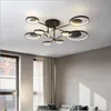 Modern Pinging Lights 4-6-8 Cabeças de fronteira preta Luminária de luxo criativo para vida para casa/sala de jantar Lâmpadas de quarto