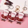 Feestartikelen Kerstmis bont bal sleutelhanger milieuvriendelijke lederen santa claus pluche tas sleutelhangers gift groothandel