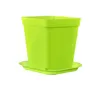 Succulent plant plastic flower Planters pots 7cm small square basin with tray seedling Mini Garden Supplies 8802