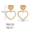 빈티지 대형 골드 심장 금속 드롭 귀걸이 여자의 성명서 보헤미안 중공 기하학적 사랑 귀걸이 쥬얼리 파티 선물