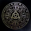 Ruota pagana dell'anno Regalo di stregoneria Calendario Wiccan Placcato in oro Modello Tarocchi Panno Tessuto floccato Pentacolo Tovaglia Altare