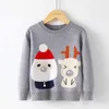 Christmas Knit Baby Boys Girls Sweater Autumn Winter Kids Knitwear Pullover Snowman Knitted Children's Clothing 210429