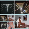 Belly Chains Sexy Fl Rhinestone Layer Tassel Thong Chain For Women Iced Out Crystal Underwear Panties Body Jewelry Drop Delivery 2021 9KEDC