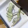 Rimocy Luxury Crystal High Heels Slippers Women Summer Stiletto Strap Open Toe Party Sandals Woman Beige Sexy Slides Female 210528