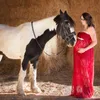 Nya moderskap fotografi rekvisita maxi långa mjuka gravida klänning ruffles ärmar spets kostym för kvinnor fancy foto skytte g220309