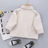 Primavera otoño moda ropa de bebé niños niñas algodón sólido trabajo abrigo casual chaqueta infantil niños Top prendas de vestir 0-5 años 211011