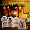 2022 Christmas Gift Bag Sack Drawstring Santa Claus Cotton Storage Candy Bag Large Kids Toy Party Decoration