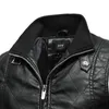 Heren Trench Coats Winter Jackets Windscheper Dikke Casual borduurwerk Lederen jas Zipperstandaard Mannelijke motorrijder Viol22