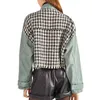Vintage Kvinnor Patchwork Short Jackor Höst Mode Ladies Streetwear Coats Stylish Girls Oversize Outfits Chic 210430