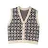 Printemps et automne style coréen paresseux col en v western-gilet pull femmes lâche tricot cardigan vêtements extérieurs 210427