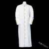 Igreja Sacerdote Jaqueta Batina Clérigo Robe Pregador Masculino Trench Coats Litúrgico Gola Solteira Peito Único Ministro Coro