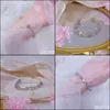 Braccialetti Bangle Gioielli Braccialetti Light Luxury Natural Moonstone Shimmer Temperament Bracciale Regalo Ragazza Squisita 14K Gold Elastic Drop Deliv