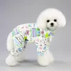 Abbigliamento per cani 2021 Carino Stampa Pigiama Tuta Pagliaccetti Comodo Cotone Pet Puppy Loungewear Vestaglia Primavera Gattino Gatto Abbigliamento S-2XL