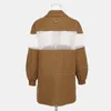 Повседневная пэчворк сетки женщин куртка отворотный воротник фонарь с длинным рукавом свободные попадания цветных пальто для женской моды 210524