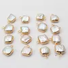 100% real freshwater square beads, gilt-coated 18K gold connector pearls for jewelry making lovers