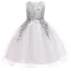 Golden thread embroidery Baby Girls dress Kids Dresses for girls princess Dress Elegant party for girls Wedding dress Christmas Q0716